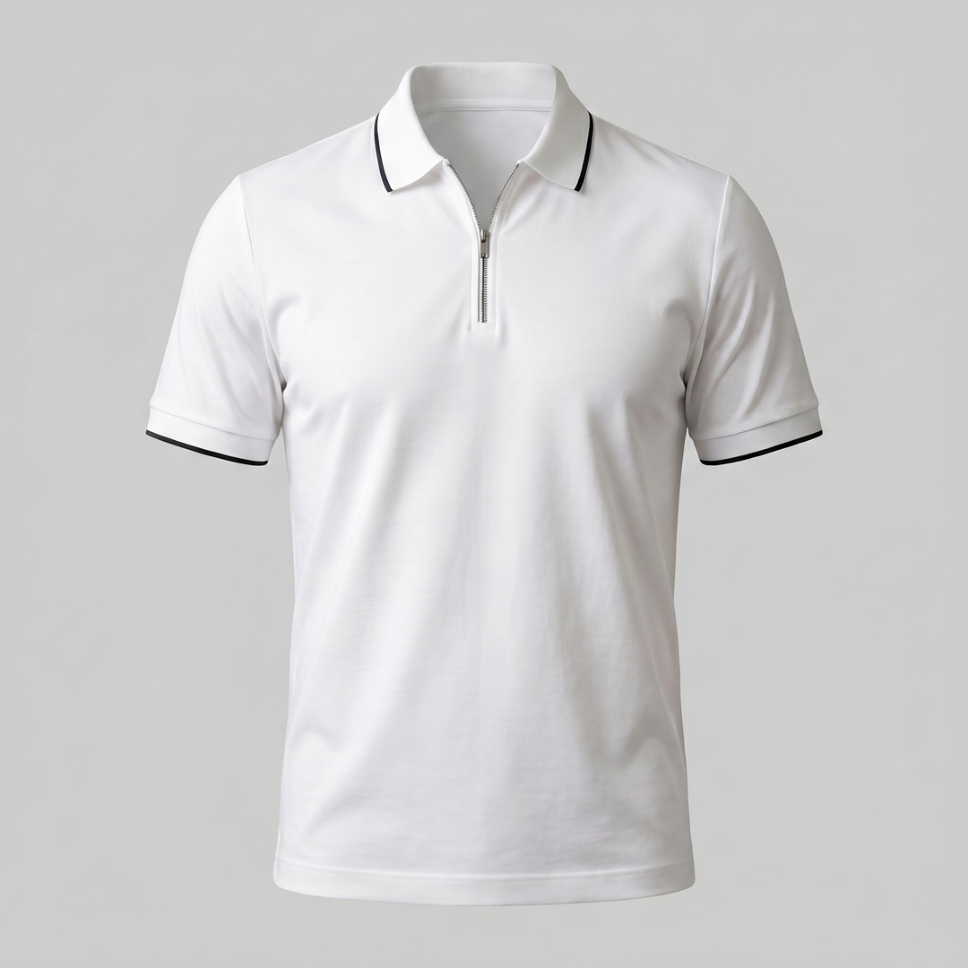 Herre Polo Shirt med Lynlås – Kortærmet