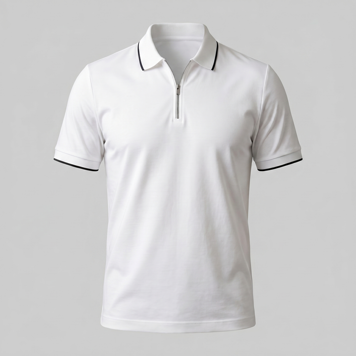 Herre Polo Shirt med Lynlås – Kortærmet