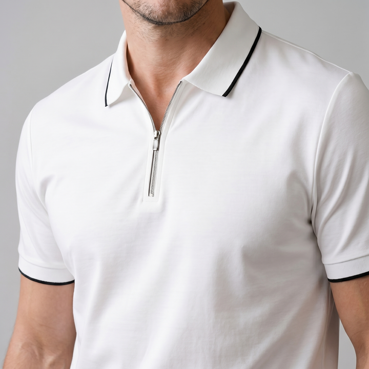 Herre Polo Shirt med Lynlås – Kortærmet
