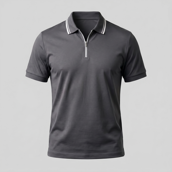 Herre Polo Shirt med Lynlås – Kortærmet
