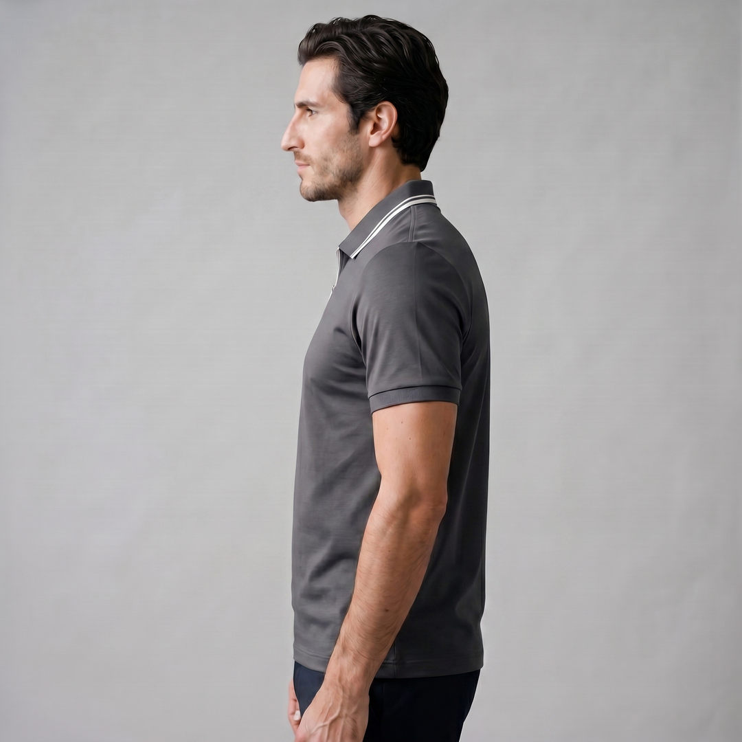 Herre Polo Shirt med Lynlås – Kortærmet