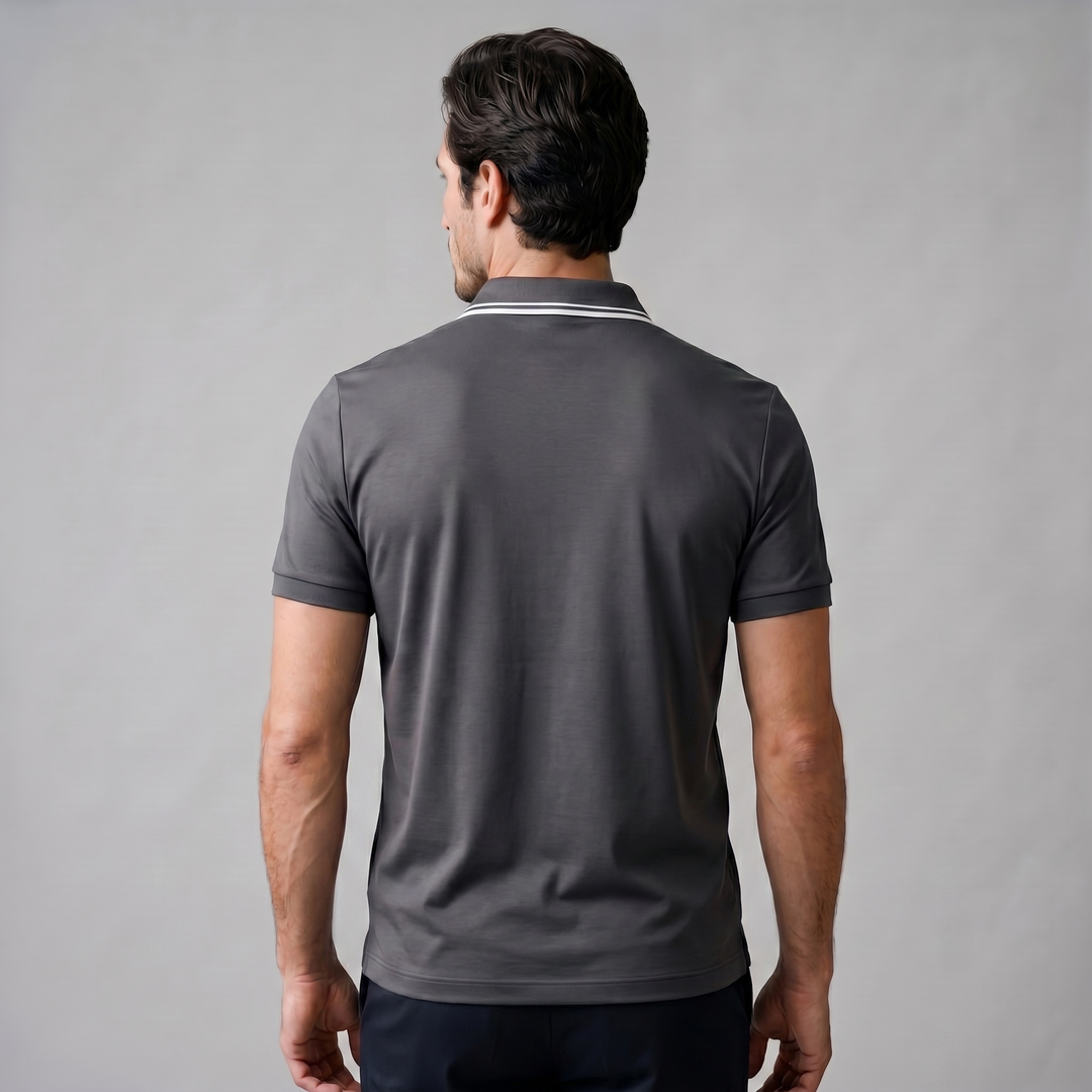 Herre Polo Shirt med Lynlås – Kortærmet