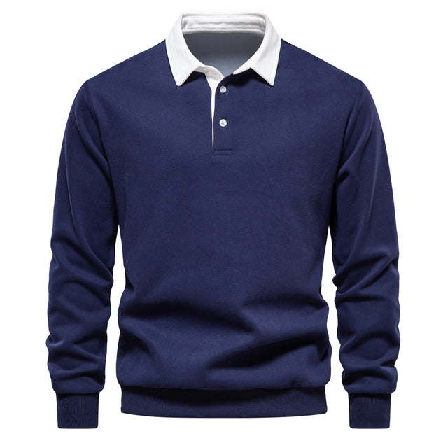 Herre Langærmet Polo Shirt – Slim Fit