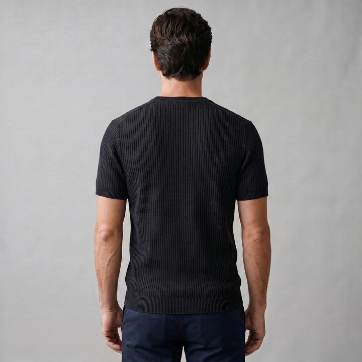 Herre Strikket T-Shirt – Kortærmet