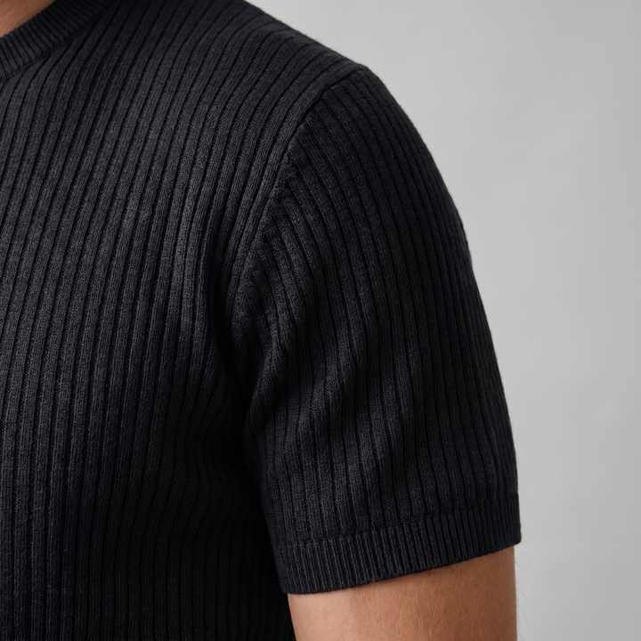 Herre Strikket T-Shirt – Kortærmet