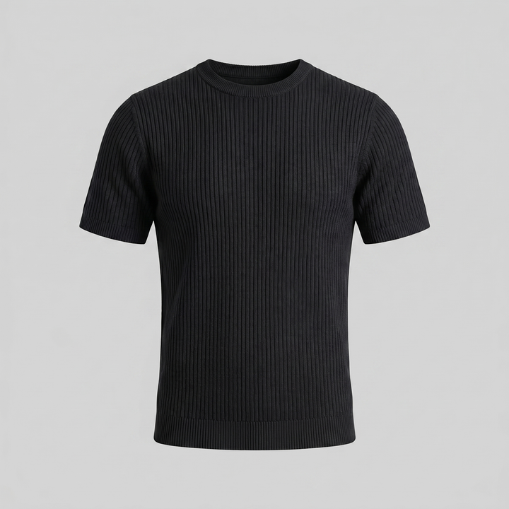 Herre Strikket T-Shirt – Kortærmet