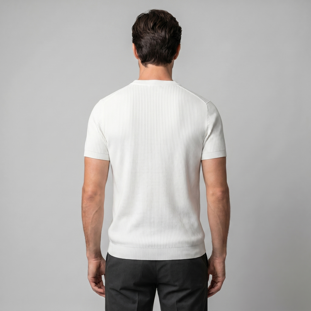 Herre Strikket T-Shirt – Kortærmet