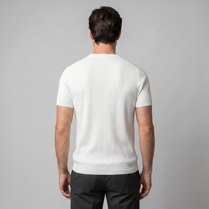 Herre Strikket T-Shirt – Kortærmet