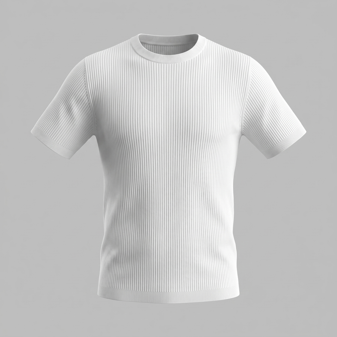 Herre Strikket T-Shirt – Kortærmet