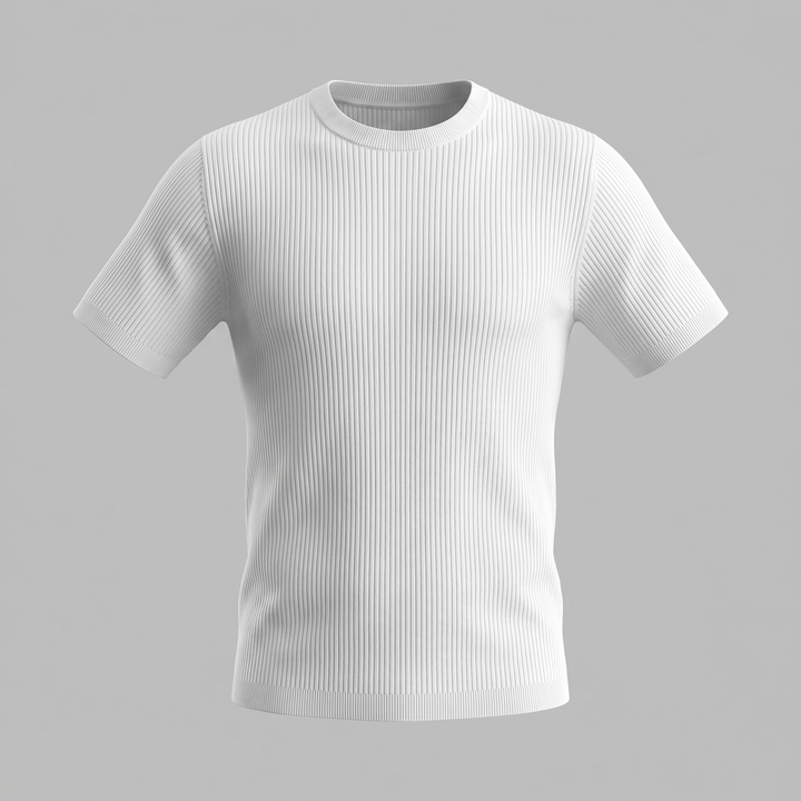 Herre Strikket T-Shirt – Kortærmet