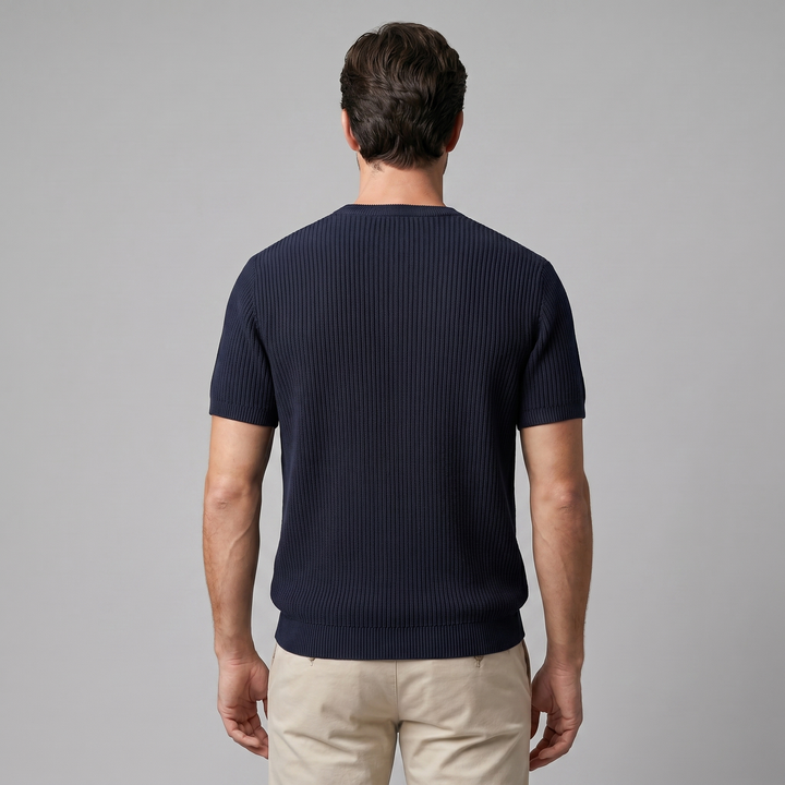 Herre Strikket T-Shirt – Kortærmet