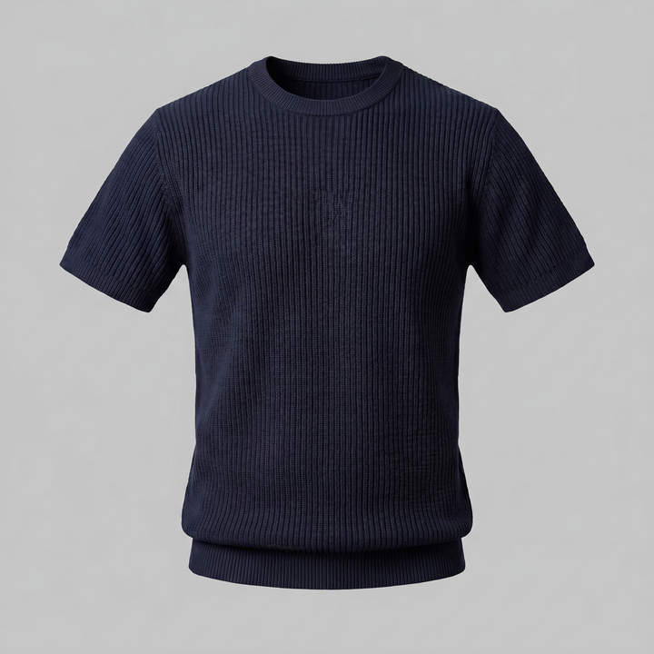 Herre Strikket T-Shirt – Kortærmet