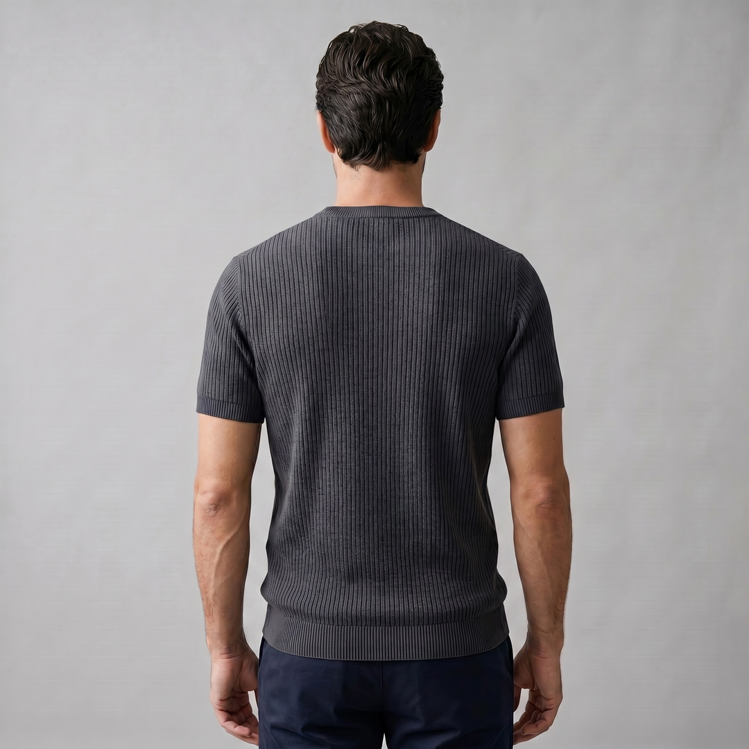 Herre Strikket T-Shirt – Kortærmet