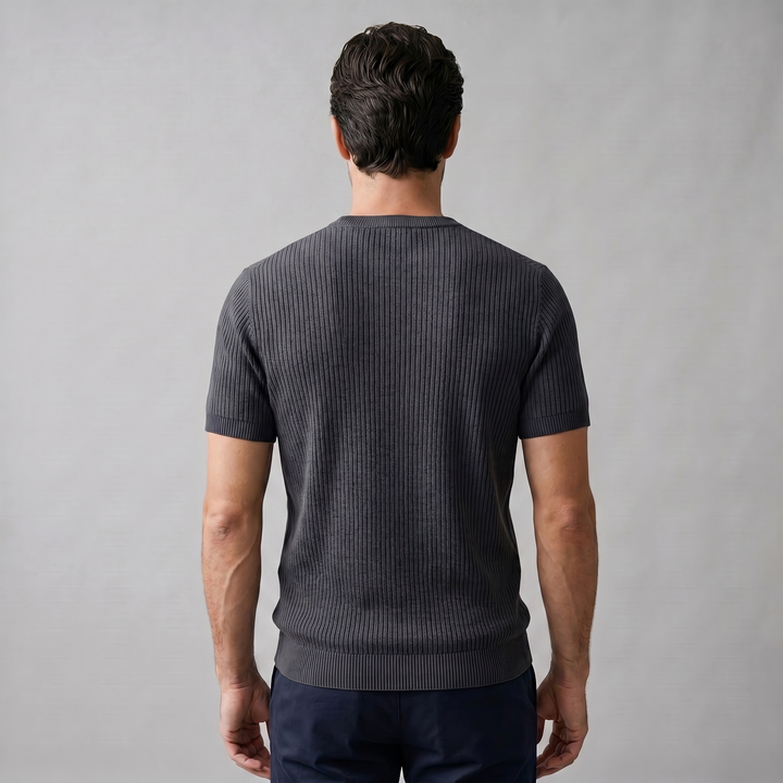 Herre Strikket T-Shirt – Kortærmet