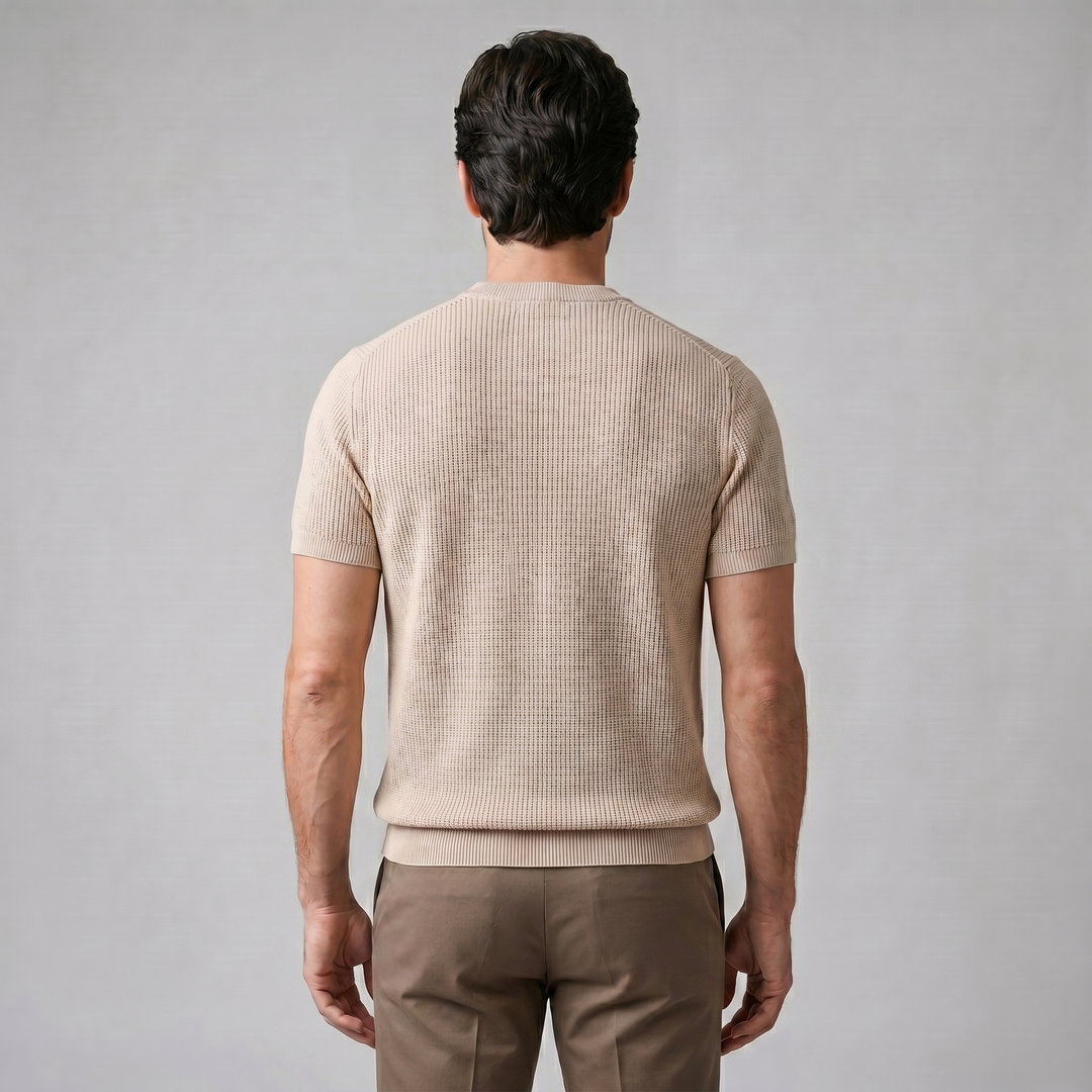 Herre Strikket T-Shirt – Kortærmet