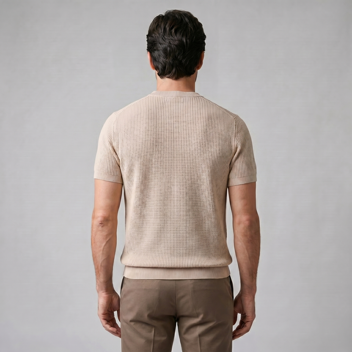 Herre Strikket T-Shirt – Kortærmet