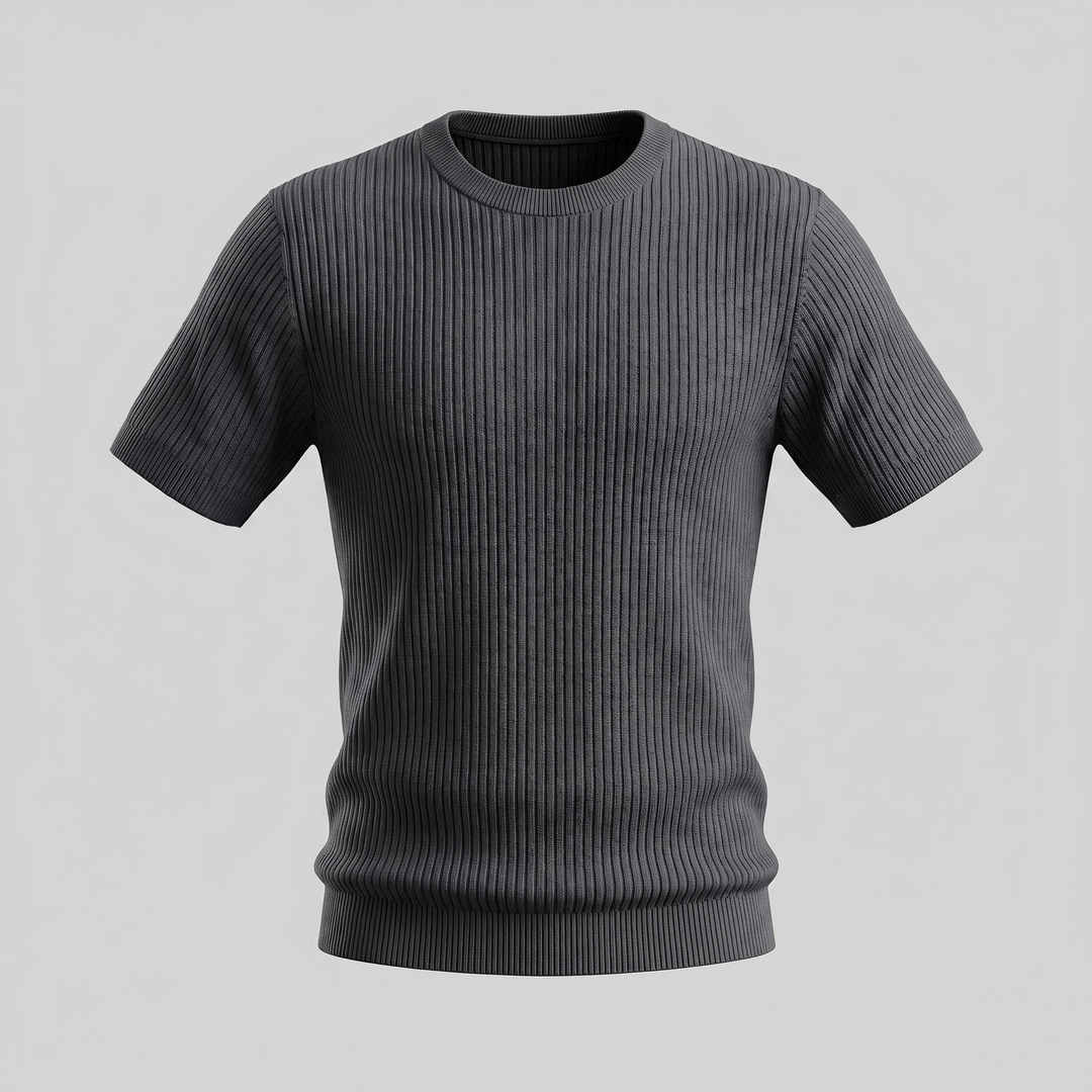 Herre Strikket T-Shirt – Kortærmet