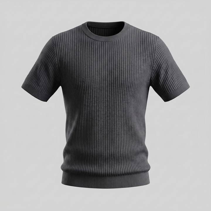 Herre Strikket T-Shirt – Kortærmet