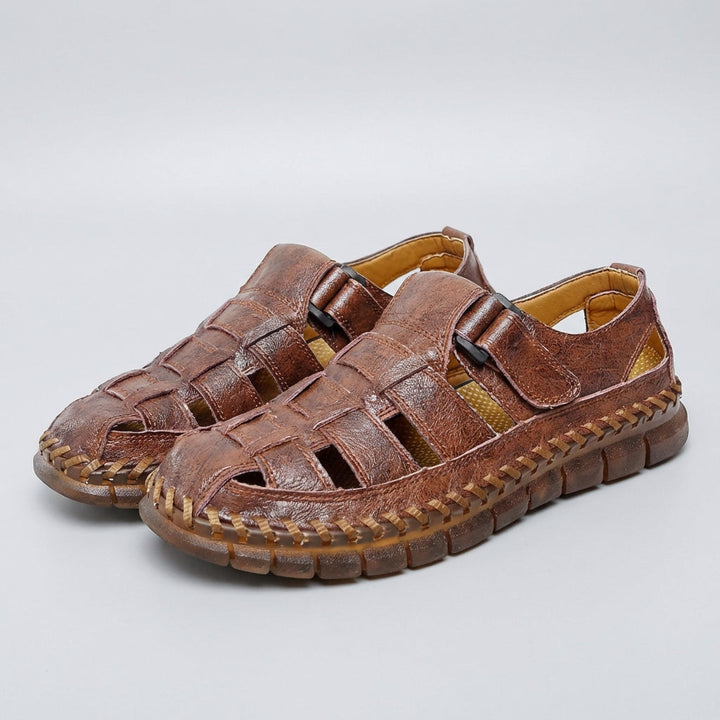 Sandales Mænd Casual Lukkede Sommersandaler med Velcrorem og Fleksibel Sålajourées