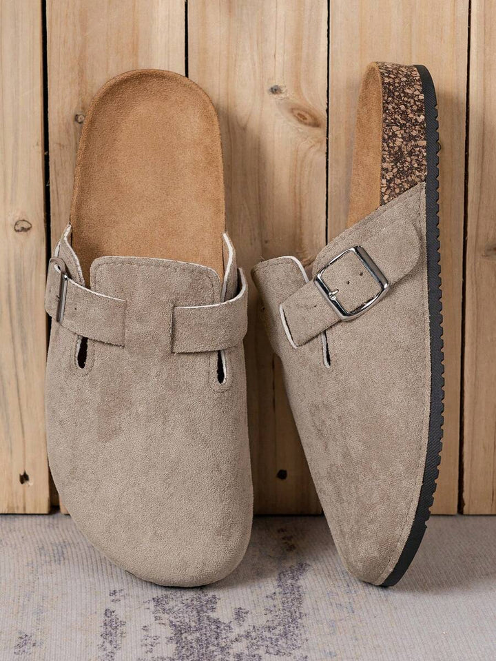 Elegante Mules Clogs med Vristrem og Komfortabel Korkbund