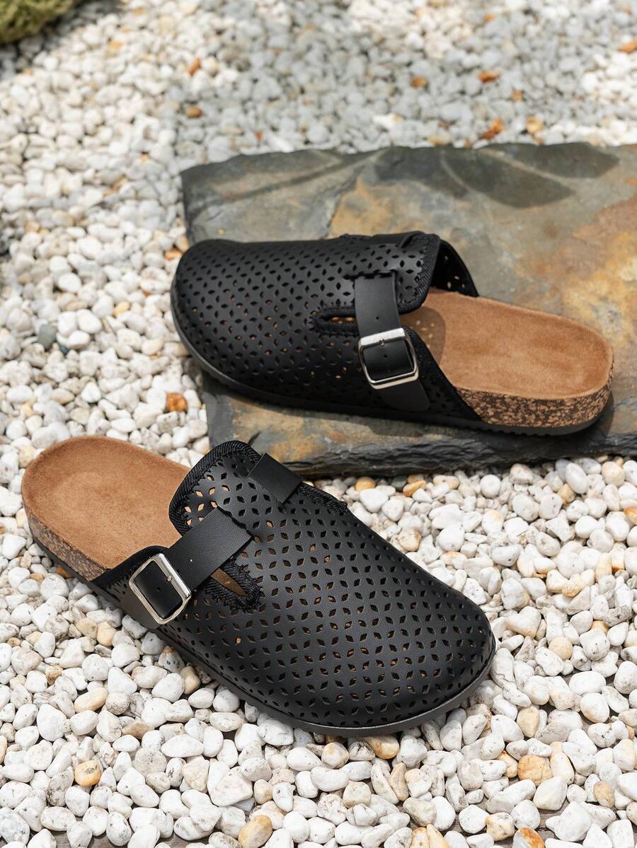 Elegante Mules Clogs med Vristrem og Komfortabel Korkbund