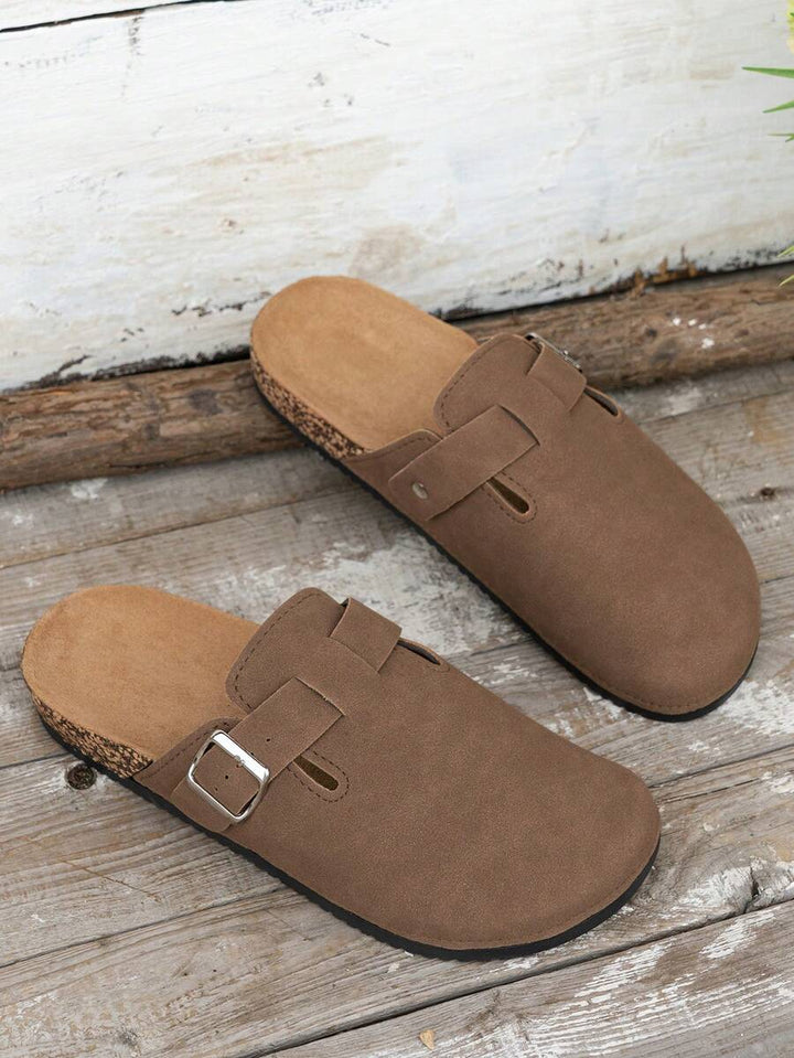 Elegante Mules Clogs med Vristrem og Komfortabel Korkbund