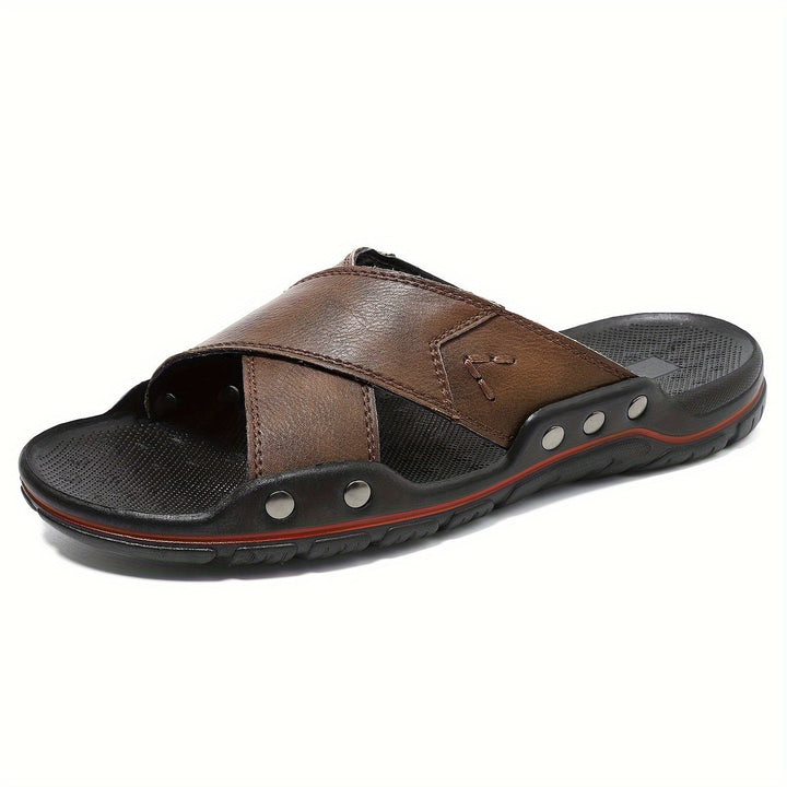 Mænd Elegante Sommersandaler med Åben Tå og Stødabsorberende Profilsål