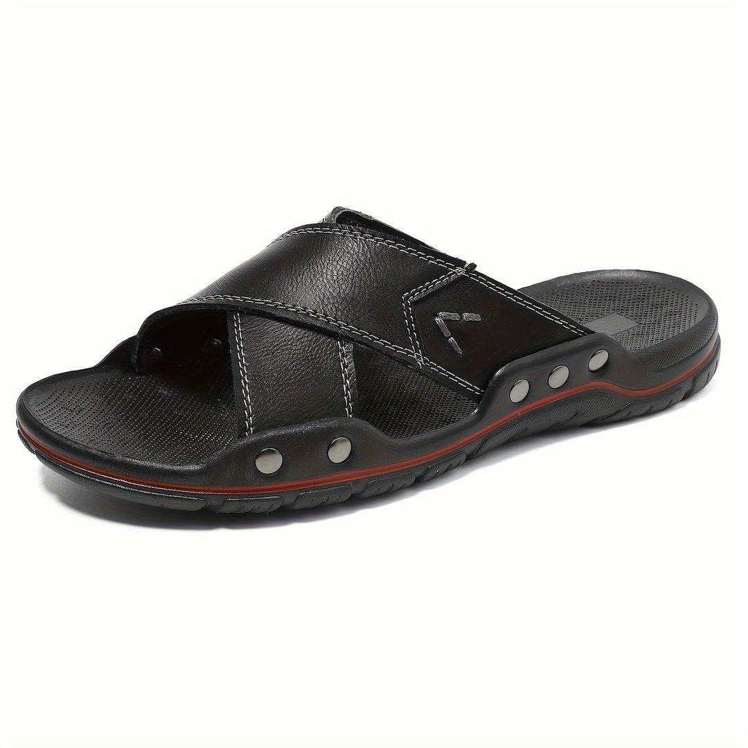 Mænd Elegante Sommersandaler med Åben Tå og Stødabsorberende Profilsål