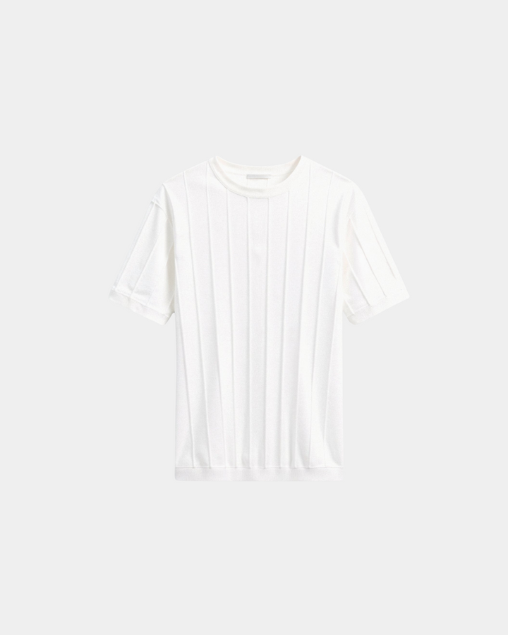 Herre Strikket T-Shirt – Kortærmet