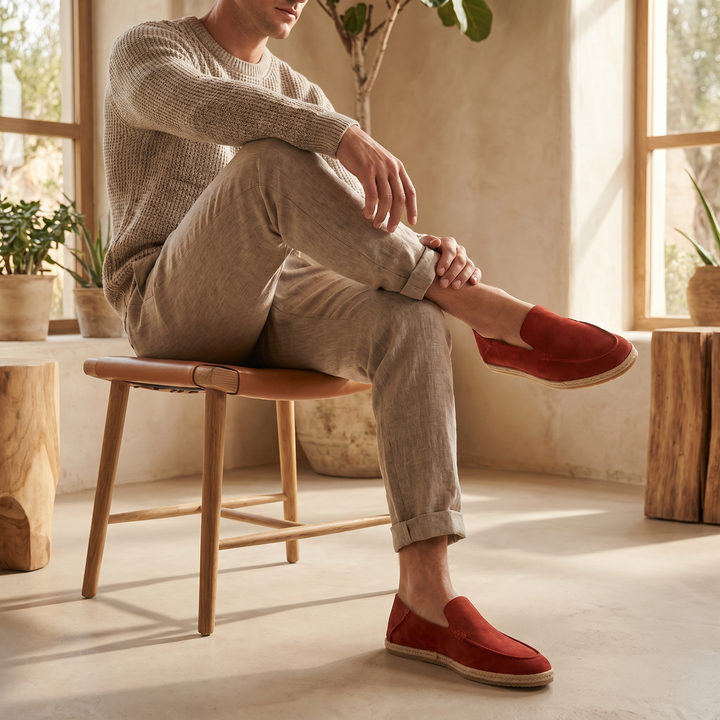 Klassiske Espadrille Loafers med Flettet Sål - til Mænd