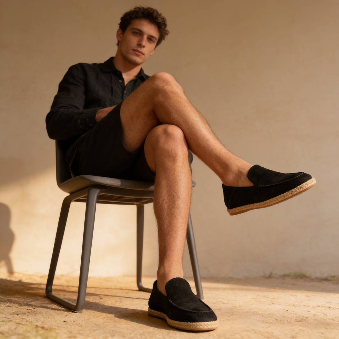 Klassiske Espadrille Loafers med Flettet Sål - til Mænd
