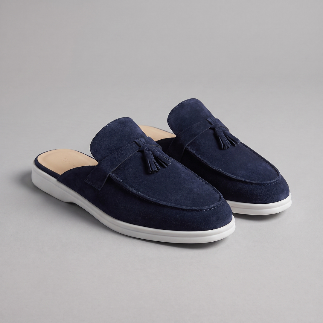 Klassiske Mule Loafers med Metalspænder og Gummisål - til Mænd