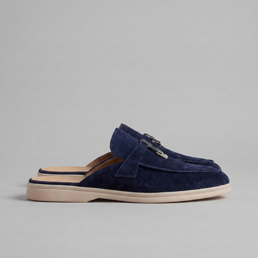 Klassiske Mule Loafers med Metalspænder og Gummisål - til Mænd