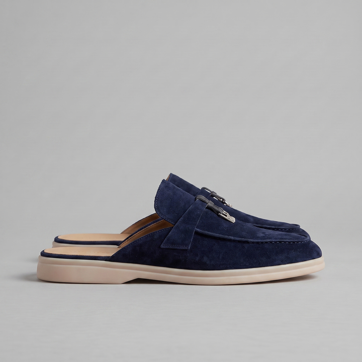 Klassiske Mule Loafers med Metalspænder og Gummisål - til Mænd