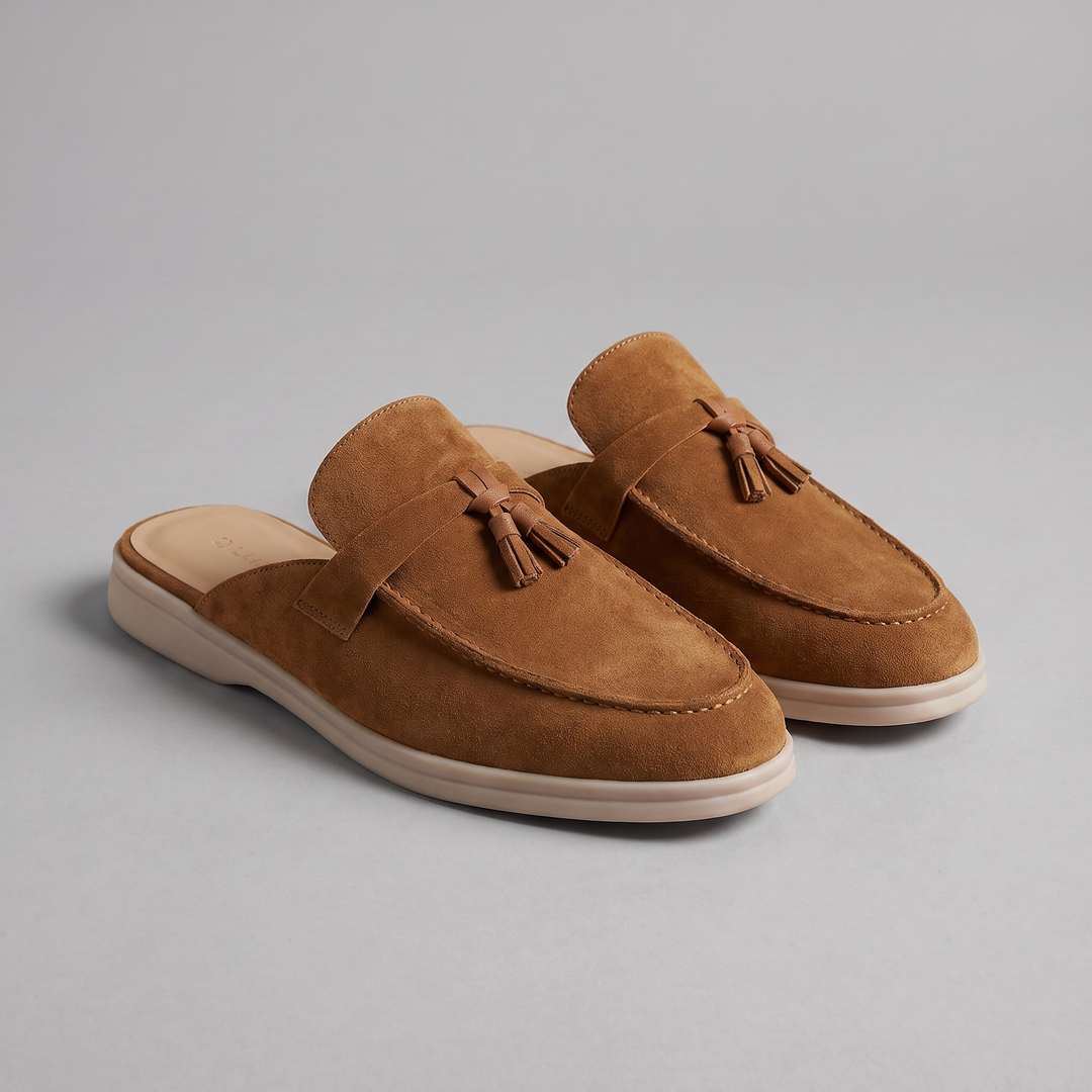 Klassiske Mule Loafers med Metalspænder og Gummisål - til Mænd
