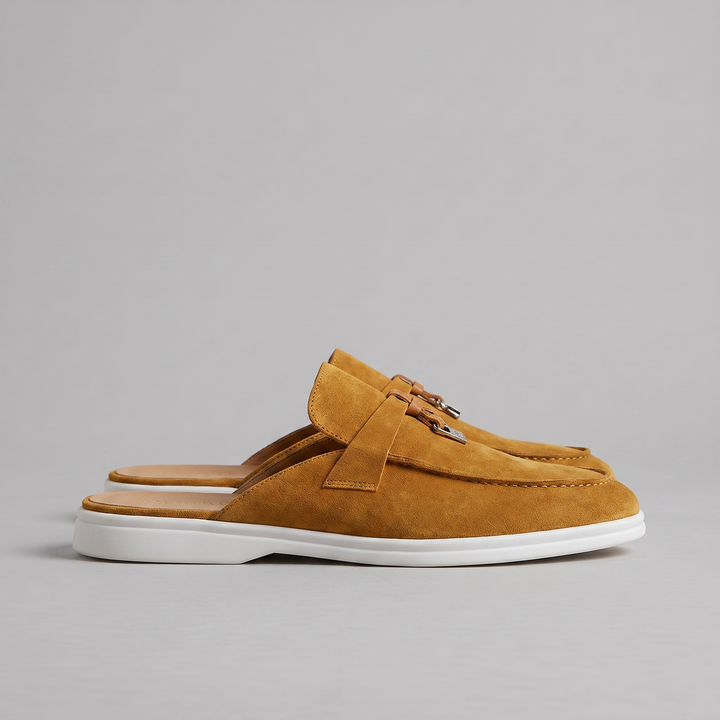 Klassiske Mule Loafers med Metalspænder og Gummisål - til Mænd