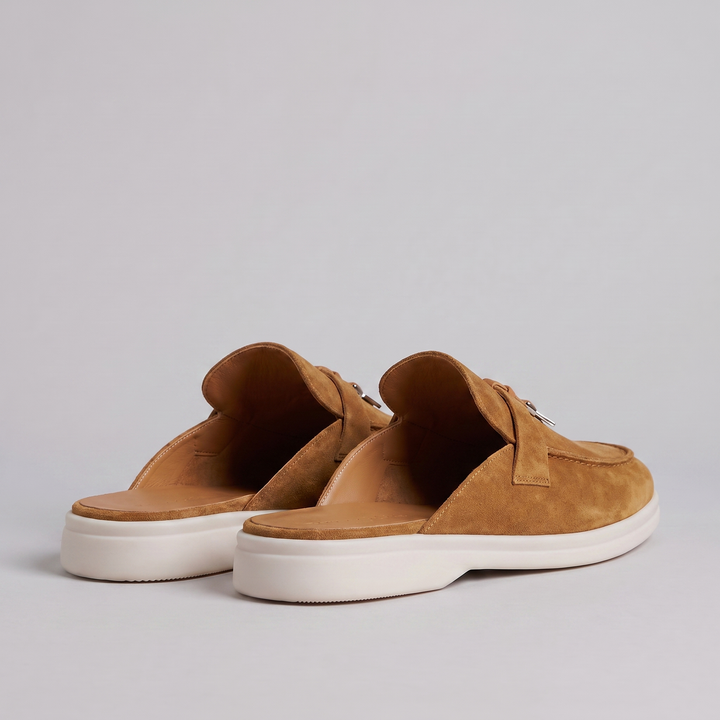 Klassiske Mule Loafers med Metalspænder og Gummisål - til Mænd