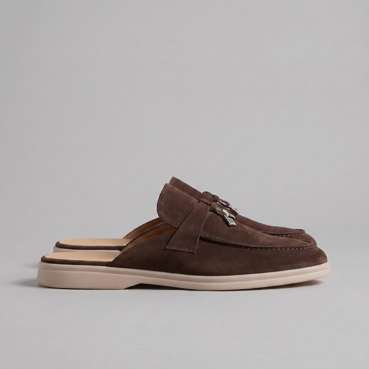 Klassiske Mule Loafers med Metalspænder og Gummisål - til Mænd
