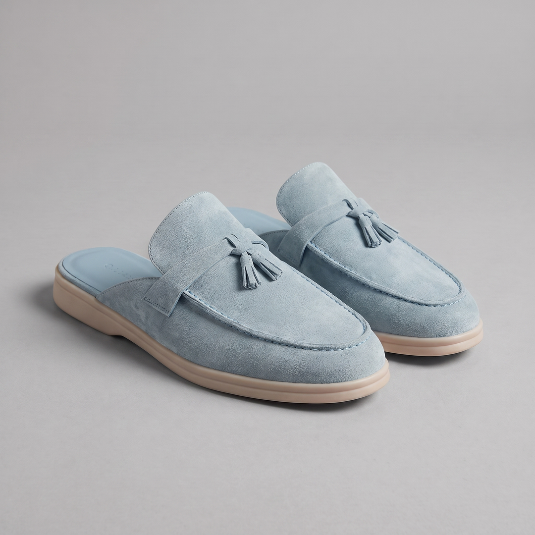 Klassiske Mule Loafers med Metalspænder og Gummisål - til Mænd