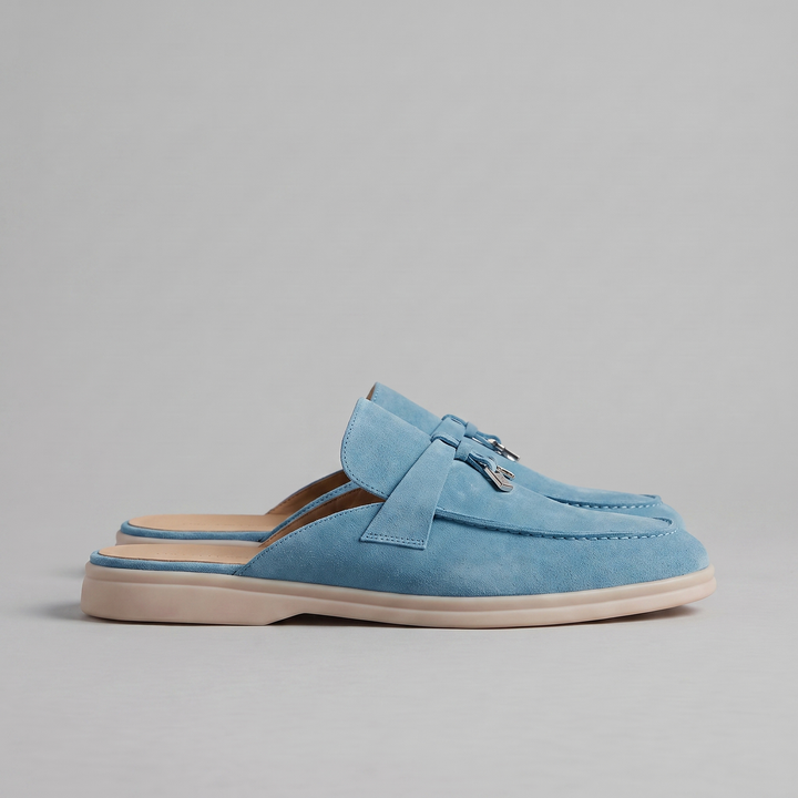 Klassiske Mule Loafers med Metalspænder og Gummisål - til Mænd
