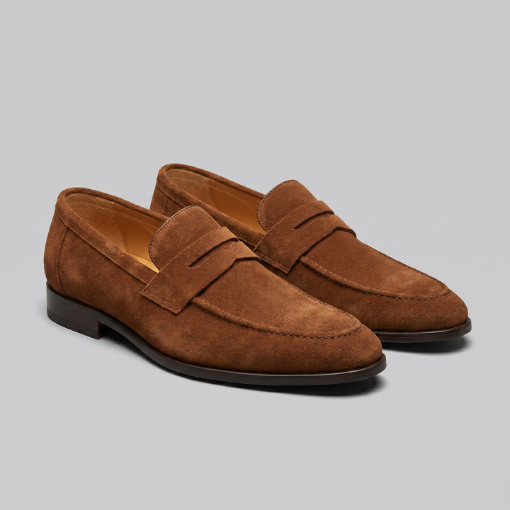 Ruskind Penny Loafers til Mænd – Klassisk Casual Stil