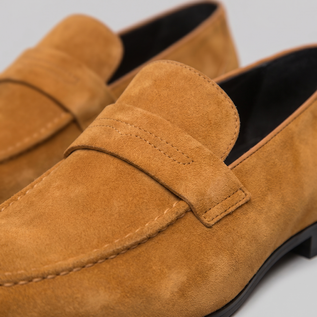 Ruskind Penny Loafers til Mænd – Klassisk Casual Stil