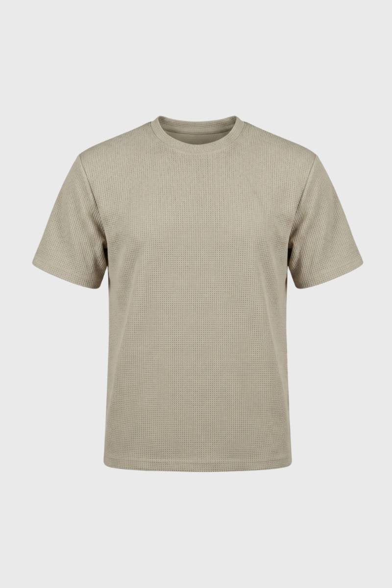 Herre Struktureret T-shirt – Kortærmet Rund Hals Top