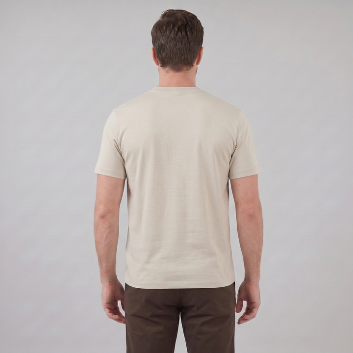 Kortærmet T-shirt med Brystlomme og Rund Hals - til Mænd