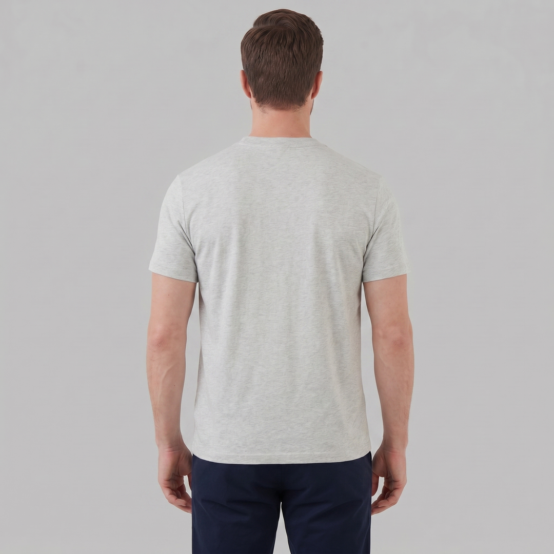 Kortærmet T-shirt med Brystlomme og Rund Hals - til Mænd