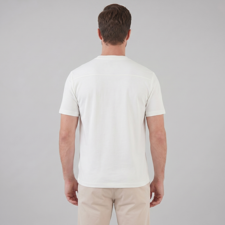 Kortærmet T-shirt med Brystlomme og Rund Hals - til Mænd