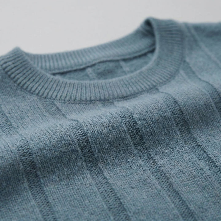 Herre Ribstrikket T-shirt – Kortærmet Rund Hals Top