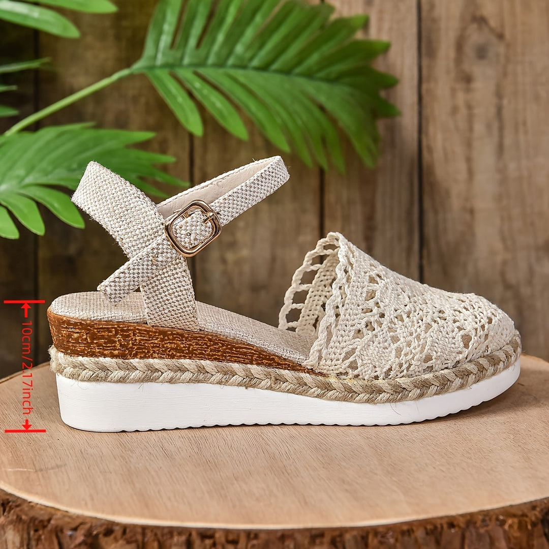 Dame Plateau Sandaler med Justerbar Ankelrem