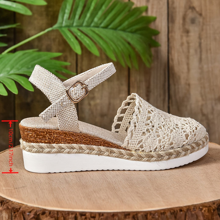 Dame Plateau Sandaler med Justerbar Ankelrem