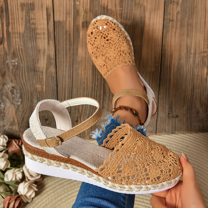 Dame Plateau Sandaler med Justerbar Ankelrem